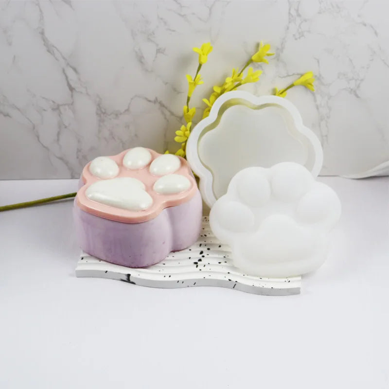 Jewelry Container Box With Lid DIY Cat Claw Silicone Molds Flower Pot Ashtray Epoxy Resin Silicone Molds