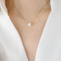 Fenny 18K Gold Plated Wholesale Waterproof Super Fine Dainty Chain Freshwater Pearl Pendant Stainless Steel Necklace for Women