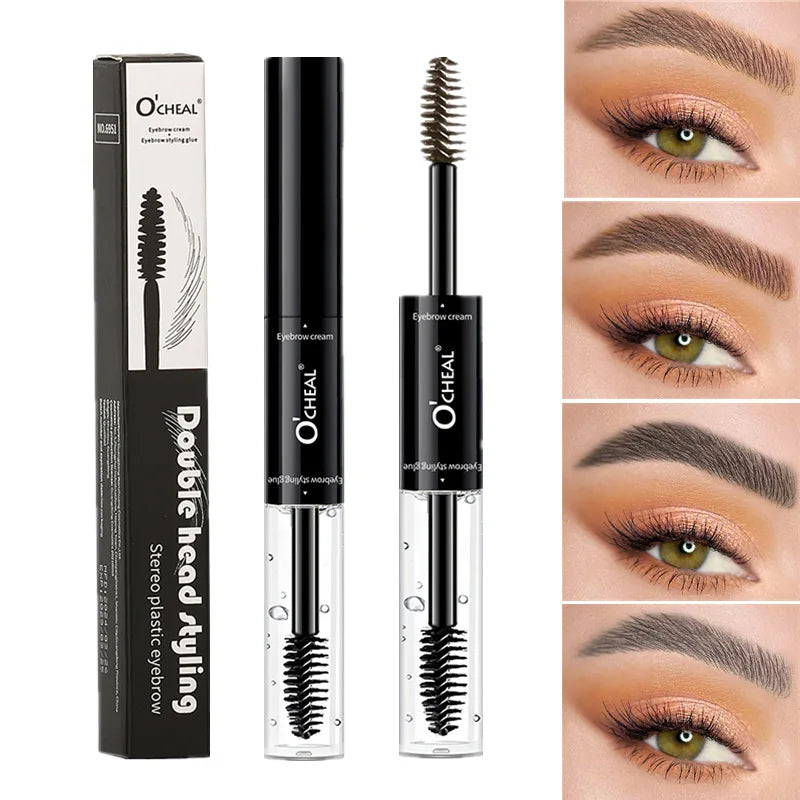 Four Color Liquid Eyebrow Dye Double Headed Eyebrow Brush Wild Long-lasting Shaping Waterproof and Sweat Proof Eyebrow Paste