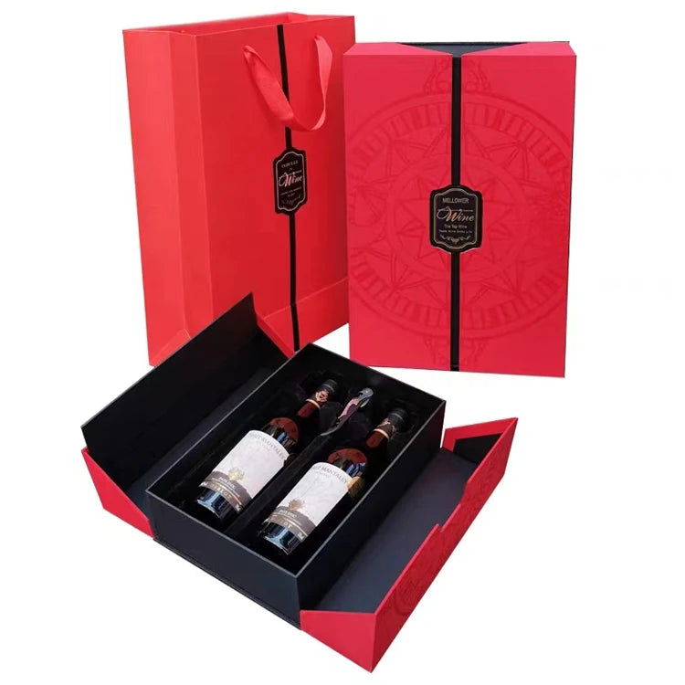 Luxury Cardboard Paper Packaging Tea Set Gift Box Corrugated Packaging Boxes Luxury Wine Gift Boxes