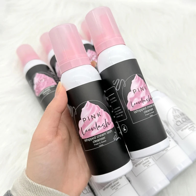 Private Label Vegan 100ml Whipped Cream Lash Cleanser Custom Lash Extension Whipped Lash Shampoo Wholesale Strawberry Shampoo