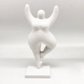 DIY Color Family Gifts Resin Pure White Art Dancing Fat Woman Fat Lady Figurine