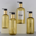 Available PET250ml 300ml 350ml 500ml Round Gold Push-down Biodegradable Shampoo and Conditioner Bottle