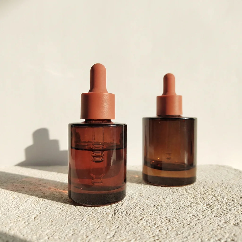 30ml Brown Amber Essential Oil Glass Bottles Dropper Glass Bottle Serum Skincare Packaging Bottle