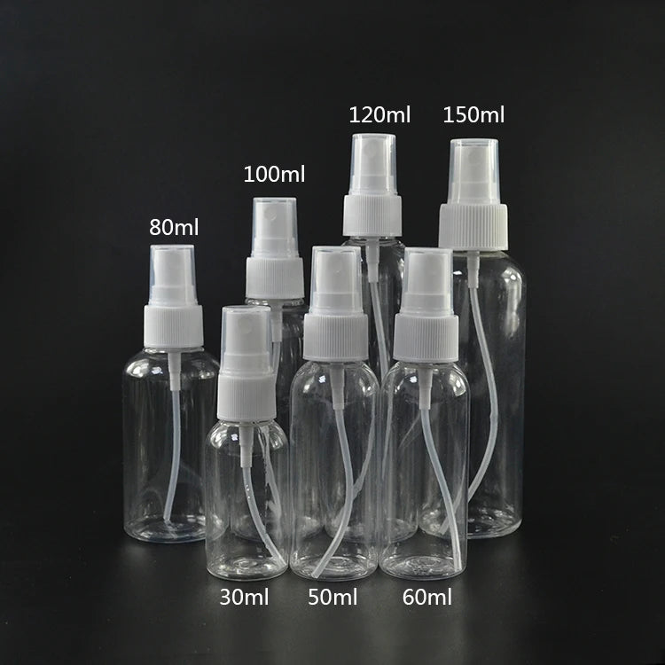 High Quality PET Plastic Spray Bottles 30ml-500ml Range in Amber White Clear Blue for Cosmetics Packaging
