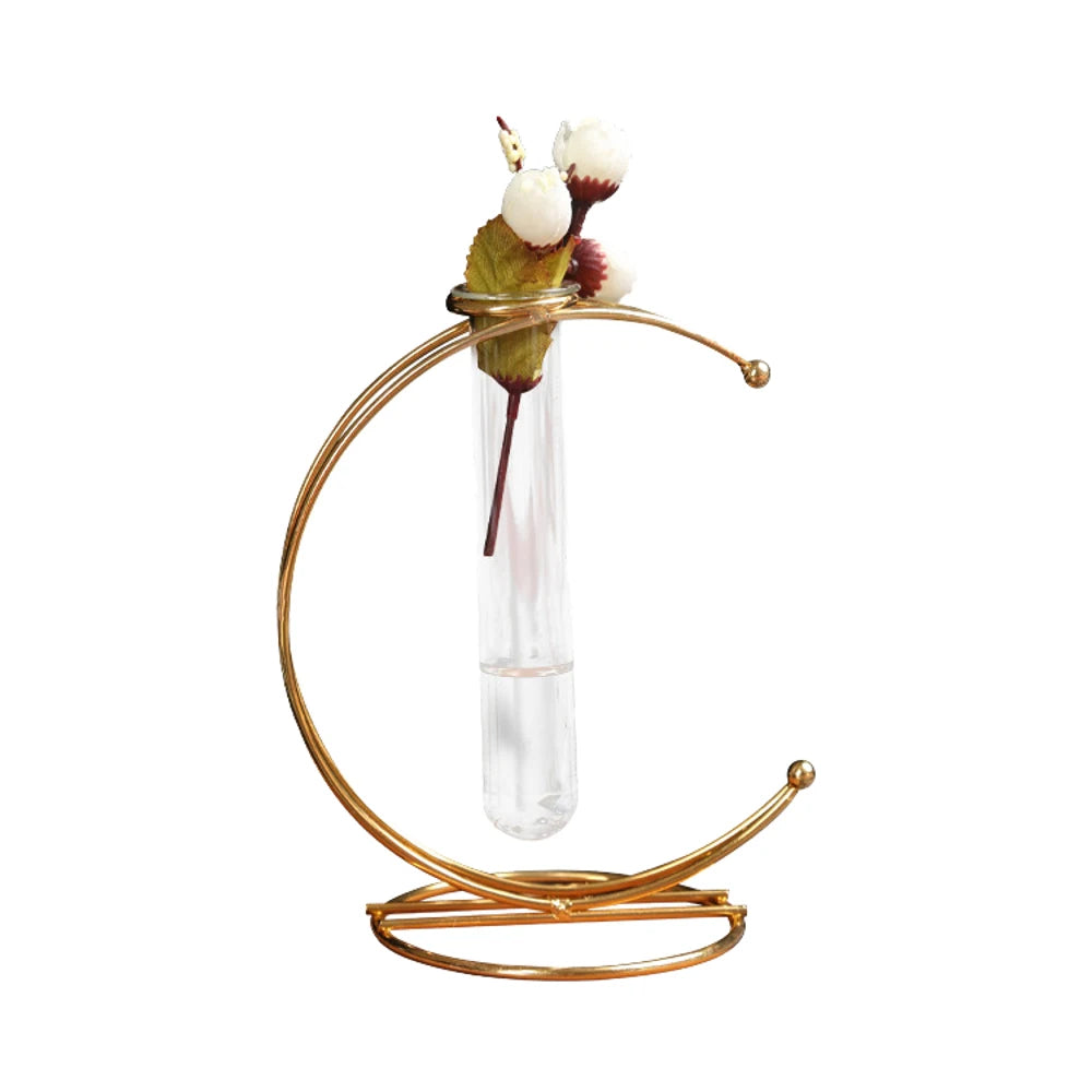 Gold Garden Metal Stand for Home Outdoor Decoration Meniscus Design Planter Pots for Flower Cactus Succulent Potted Plants