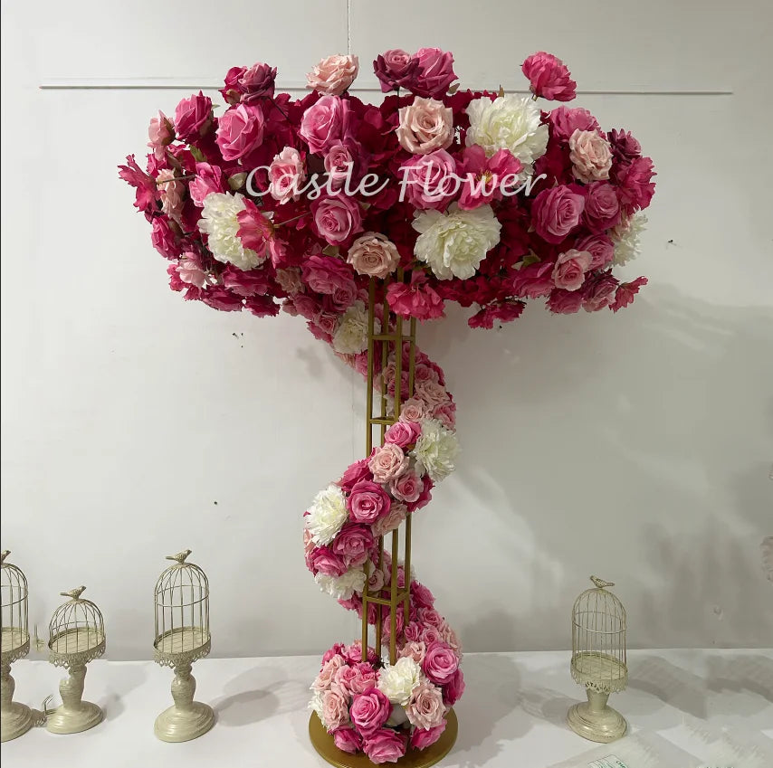 M-FB05 New Style Decoration Wedding Centerpiece Arrangement Decoration Table Runner Garland Artificial Flower Centerpieces Ball