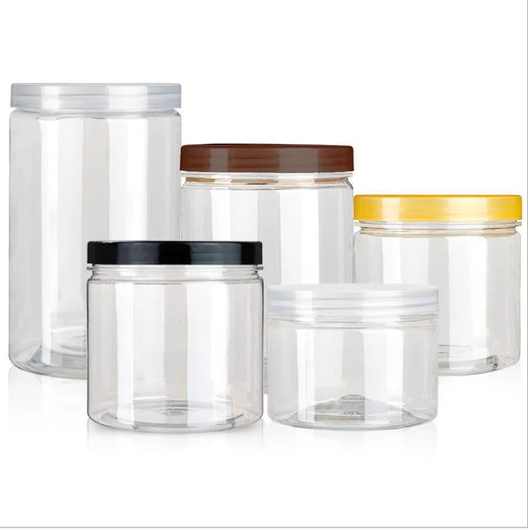on Sale 68mm 250g PET Cosmetic Plastic Transparent Jar for Skin Care Cream Lotion Face Cream with Lid Food Container