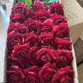 Handmade Red Velvet Single Rose Flower Boho Christmas Home Wedding Decoration with Flores Artificial Rosas Artificiales