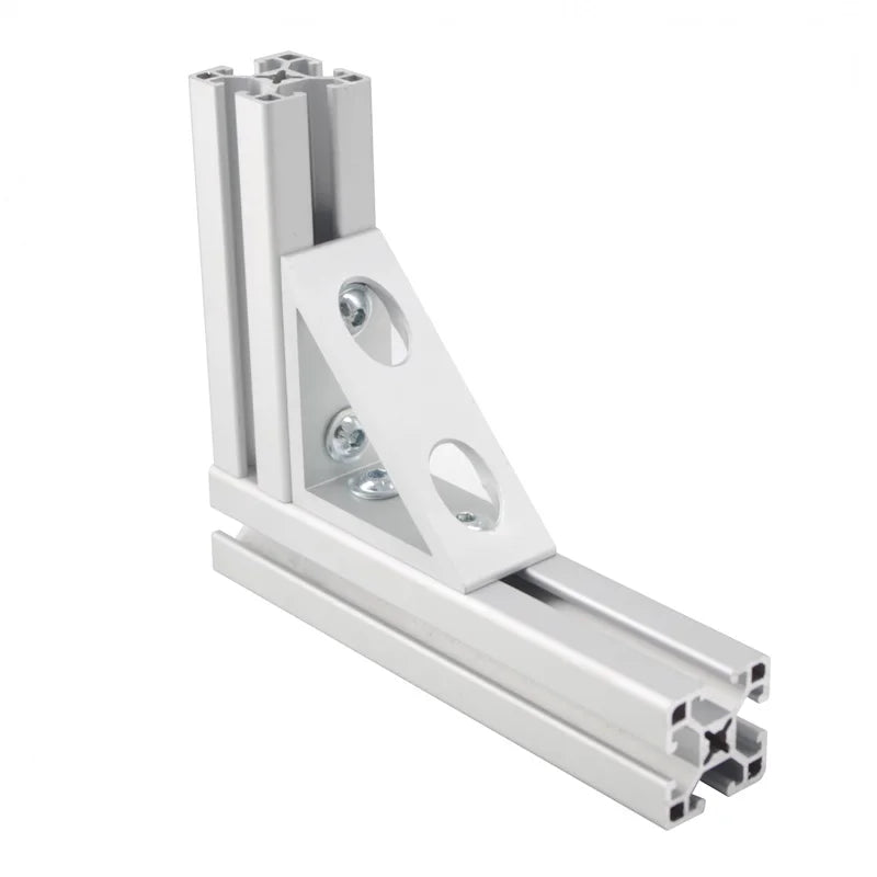 China Manufacturer 6393 15 Series 4 Hole Triangle Corner Bracket Cnc Aluminum for Extruded Aluminum Profile 10/15 Inches
