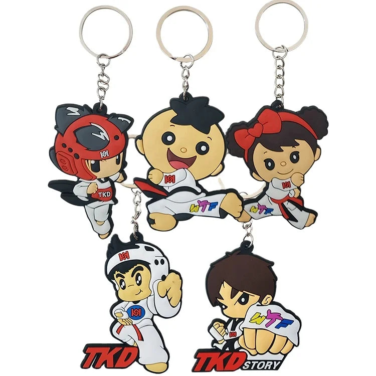 Factory Wholesale Taekwondo Martial Arts Rubber Key Chain