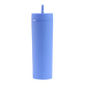 16oz 480ml Custom Plastic Wholesale Plain Matte Colored AS Skinny Straight Tumblers Cups With Lid and Straw