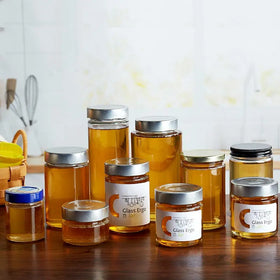 Custom Design 151 ml 156 ml 212 ml 314 ml 375 ml 580 ml 750 ml Empty Round Clear Ergo Jam Butter Glass Jars for Honey
