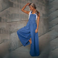 2025 Summer New Fashion Women's Loose Denim Overalls Jeans Pocket Sleeveless Women's Cowboy Strap Pants Suspender Trousers