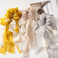 Fashionable Women Ribbon Hair Scrunchies Elastics Chiffon Bow Knot Hair Ties Ponytail Holder for Girls Women