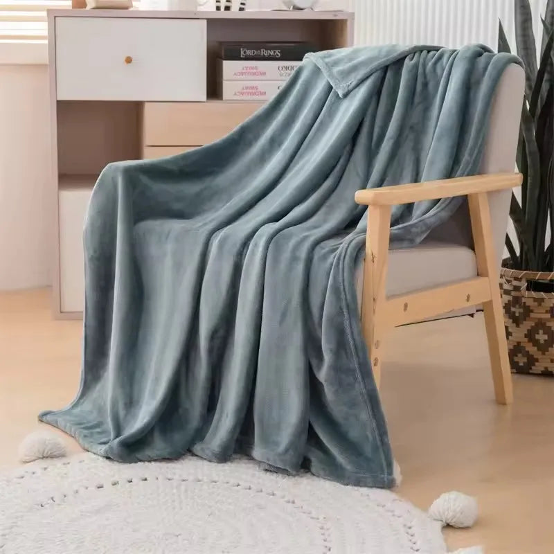 Large Throw Cozy Lightweight Thick Flannel Fleece Blanket for Bed Sofa