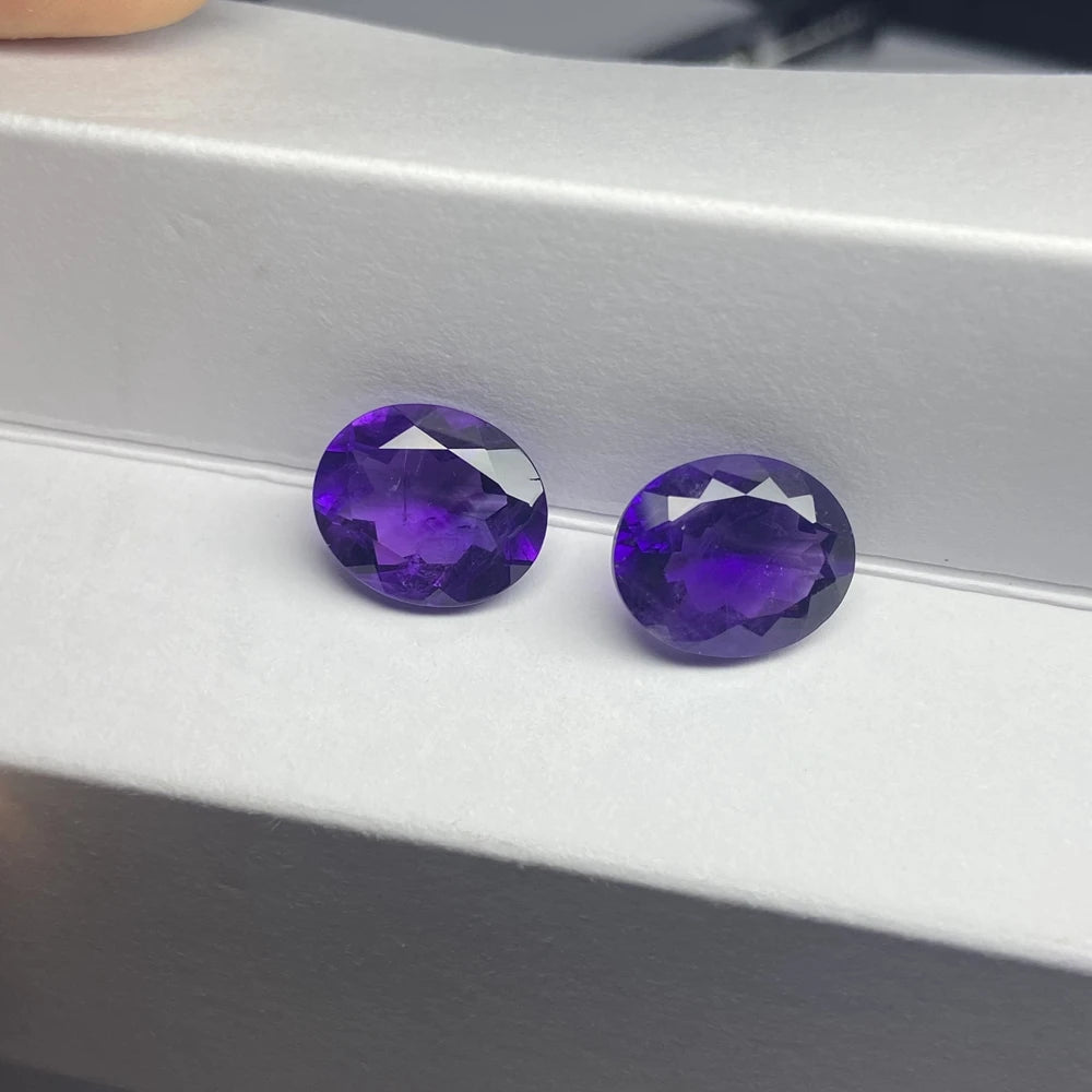 Loose Gemstones 7x9mm 9x11mm Oval Natural Yellow Citrine Purple Amethyst Stone
