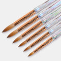 Zekun Rose Gold Custom Logo Crystal Handle Flash 100% Genuine Germany Kolinsky Acrylic Nail Brush 8 10 12 14 16