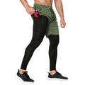 2025 Men's Gym Pants New Leggings Shorts 2-in-1 with Pockets Customizable Logo Plus Size Fast Dry Gym Workout Jogging Bottoms