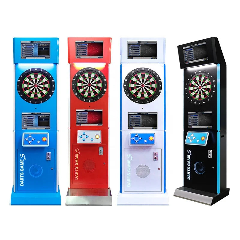 Yulong Electronic Darts Machine Soft Tip Automatic Scoring Game with 10 Games 15.5'' Dartboard 19'' Monitor