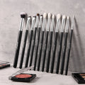 AOQI 12-Piece Professional Makeup Brush Set with Natural Hair Wooden Handle-Eyeshadow Eyeliner & Face Brushes for Cosmetic Use