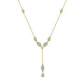 Exquisite Silver Jewelry Gold Plated CZ Y Shaped Lariat Necklace for Women Wedding Party Layered Teardrop Pendant Necklaces