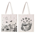 Custom Logo Eco-Friendly Cotton Tote Bags Full-Color Printed Reusable Canvas Shopping Shoulder Closure Wholesale