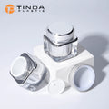 Wholesale Empty 50g Square Double Wall Gold Screw Top Plastic Acrylic Jar for Skin Care Lotion and Face Cream Containers
