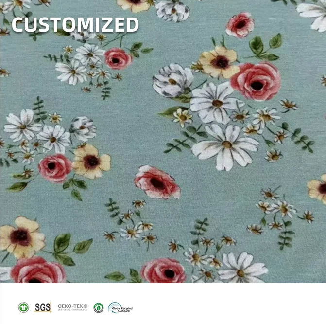 Sustainable and Eco-friendly Bamboo Fibre Lyocell Fabric With Rose Print for Women's Wear