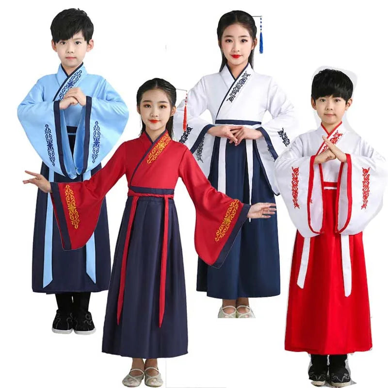 Party New Year Clothes Boys and Girls Han Dynasty Chinese Traditional Hanfu Kids CTCB-008