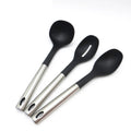 Stainless Steel Handle 3pcs Nylon Kitchen Ladle Cooking Spoons Set