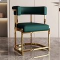 BST Leather Metal  Wholesale Modern Gold High End Nordic Luxury Dinning Room Chairs Green Velvet Dining Chair With Armrest