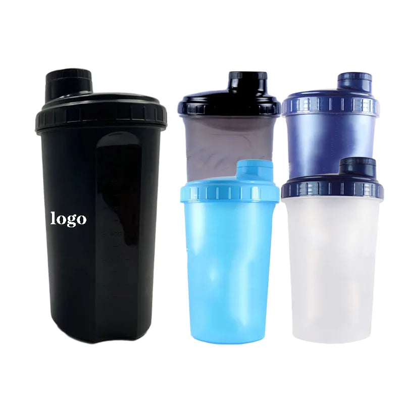 Custom Logo BPA Free With Tick Marking 300ml/700ml Clear Plastic Gym Protein Shaker Sports Water Bottle