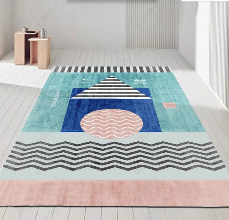 Livingroom Carpet Machine Made 100% Polyester PET Friendly Washable & Stain Resistant