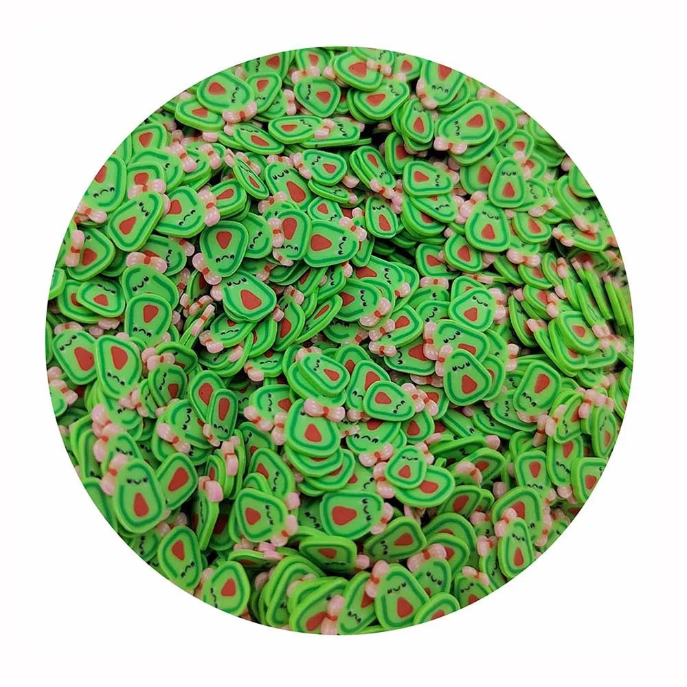 500g Polymer Clay Sprinkles Smile Avocado Fruit Slices Soft Pottery for DIY Crafts Filling Nail Art Slime Accessories