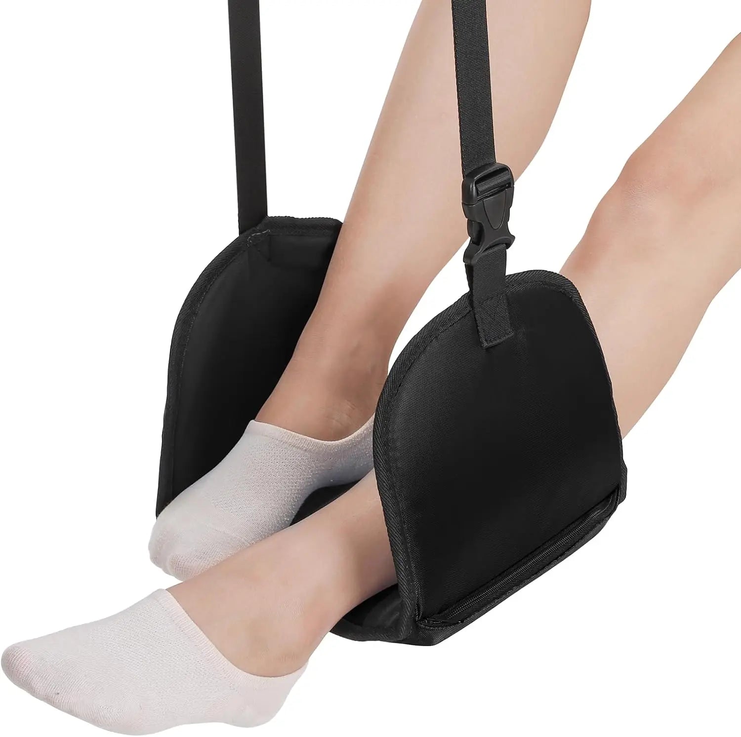 Airplane Foot Hammock Adjustable Foot Sling for Airplane with Memory Foam | Portable Footrest Under Desk for Work Relaxation