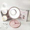Hot Selling HD Portable Round LED Mirror Adjustable Makeup Mirror with LED Light Desktop Compact Mirror