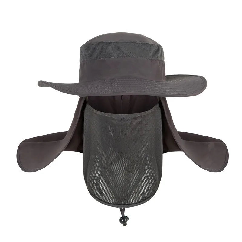 Quick Dry Fabric Fishing Hat UV-Protection Summer Sun Hat Mesh Breathable Wide Brim Fisherman Bucket Cap