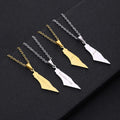 Country Map  Necklace Gold Plated 316l Stainless Steel Israel Palestine Map Falg Pendant Necklaces for Men Women