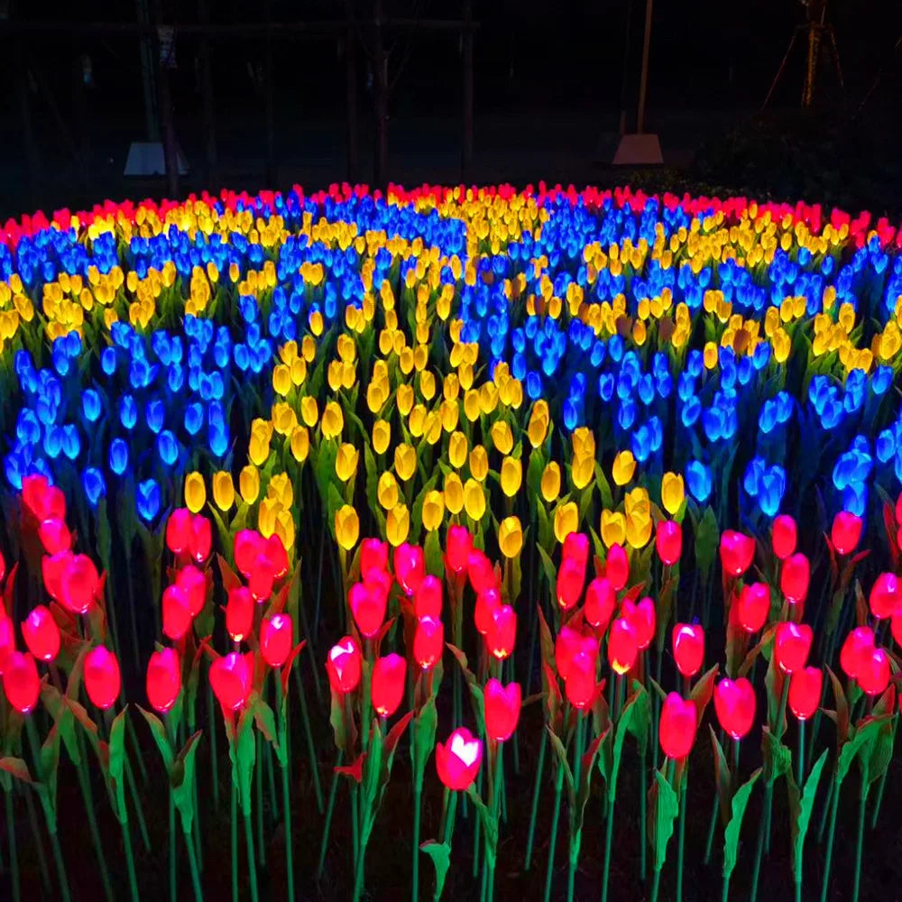 Factory Hot Selling  Artificial  LED Tulip Light  LED  Flower Light  Landscape Lamp for Outdoor Decoration