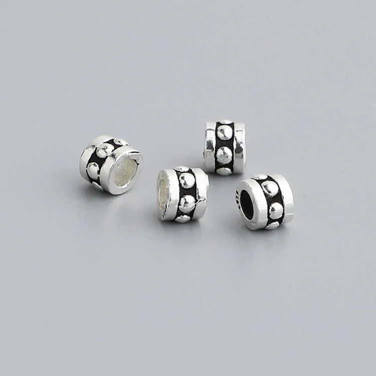 Vintage 925 Sterling Silver 4.0mm Small Point Tube Spacer Beads for Bracelet Necklace Making Finding
