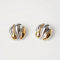 Simple Waterproof 18k Gold and Silver Stainless Steel Irregular Geometric Metal Earrings