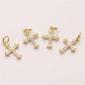 Fashion Jewelry Children's Christian Jesus Cross Pendant 18K Gold Plated Brass Charms Hot Sale