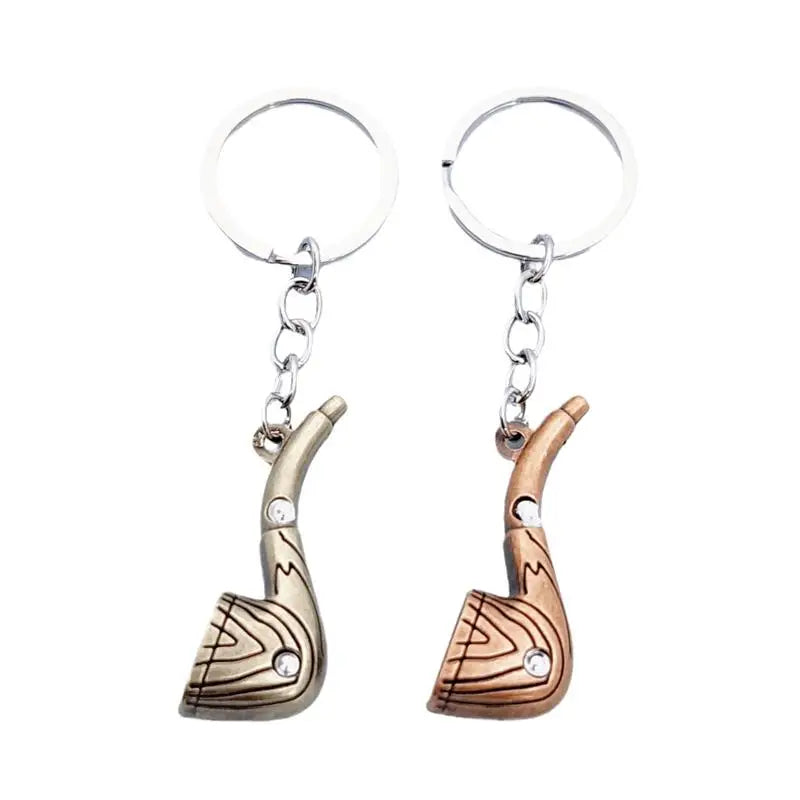 Simple Retro Metal Pipe Personality Key Chain Pendant Fashion Selling Small Pipe With Hanging Ring Key Chain