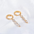 YF6238 Stainless Steel Zircon Circle 18k Gold Plated Water Drop Zircon Splicing Pendant Women Earrings