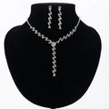 Elegant Diamond Crystal White Necklace and Earrings Set Full Drop Tassel Long Vintage Style for Bridal Weddings and Parties