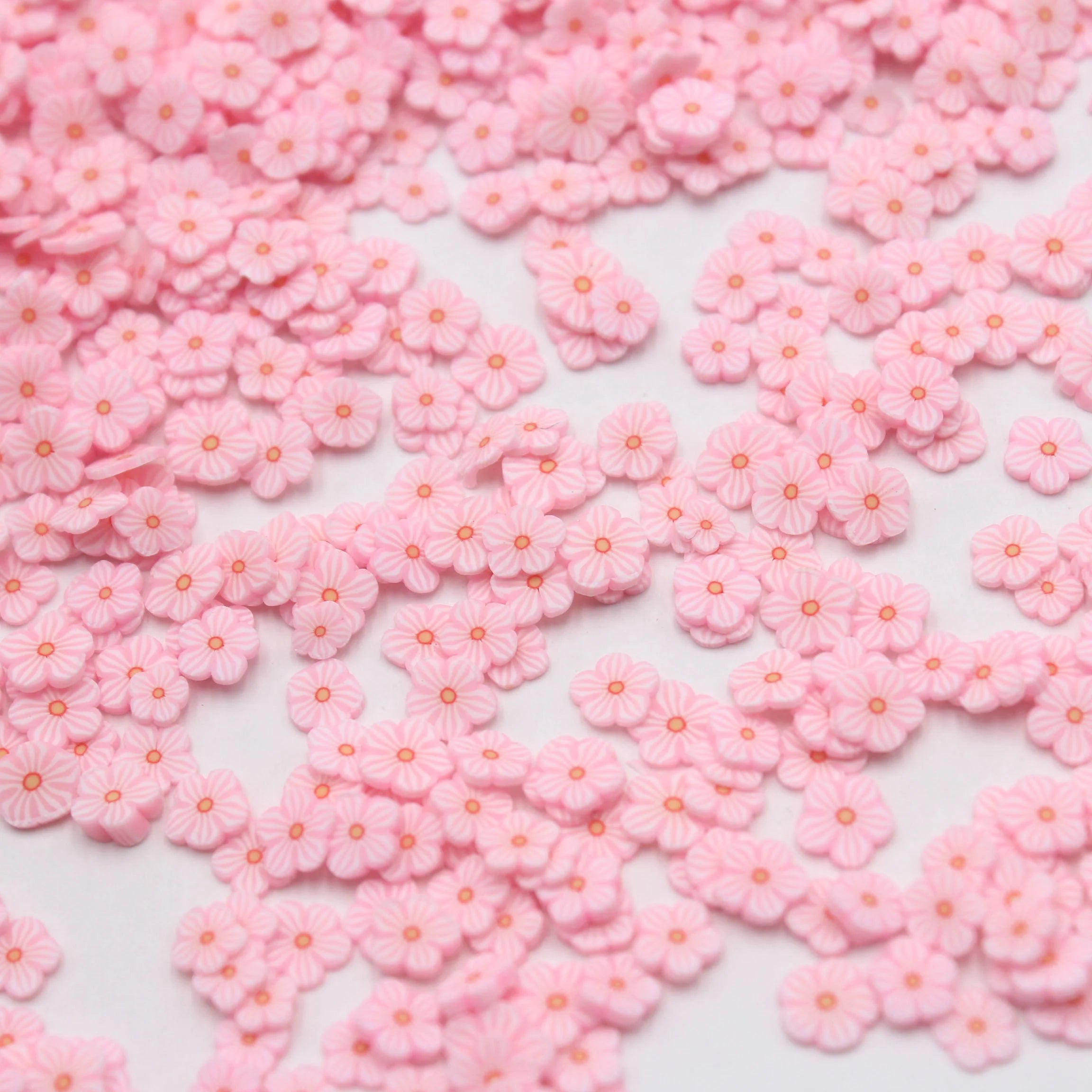 1KG Bag 5mm Pink Flower Slices Non-toxic Polymer Clay Beauty Petal Sprinkles Figurine Toys Slime Accessories DIY Crafts Portable