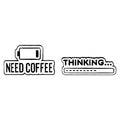 Customized Metal Coffee Mind Enamel Pin Logo and Thinking Progress Bar Badge