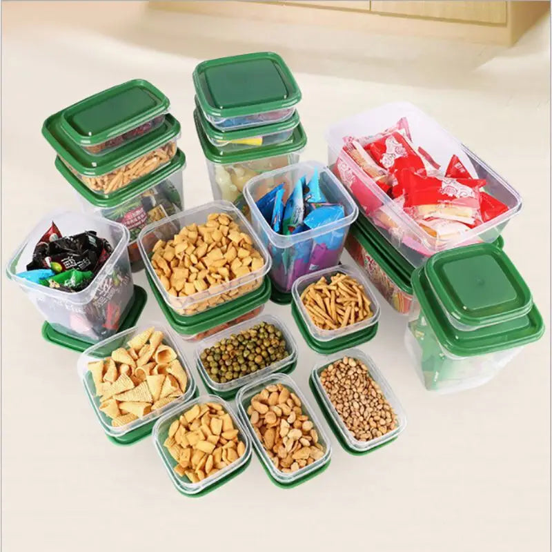 BPA Free 17pcs Airtight Stackable Food Containers Plastic Organizer Food Boxes with Lid for Kitchen Storage