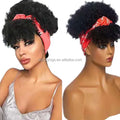 Afro Curly Braided Synthetic Headband Box Braid Wig With Bangs in Hairbands Synthetic Hair Turban Wrap Hairband Headband Wigs